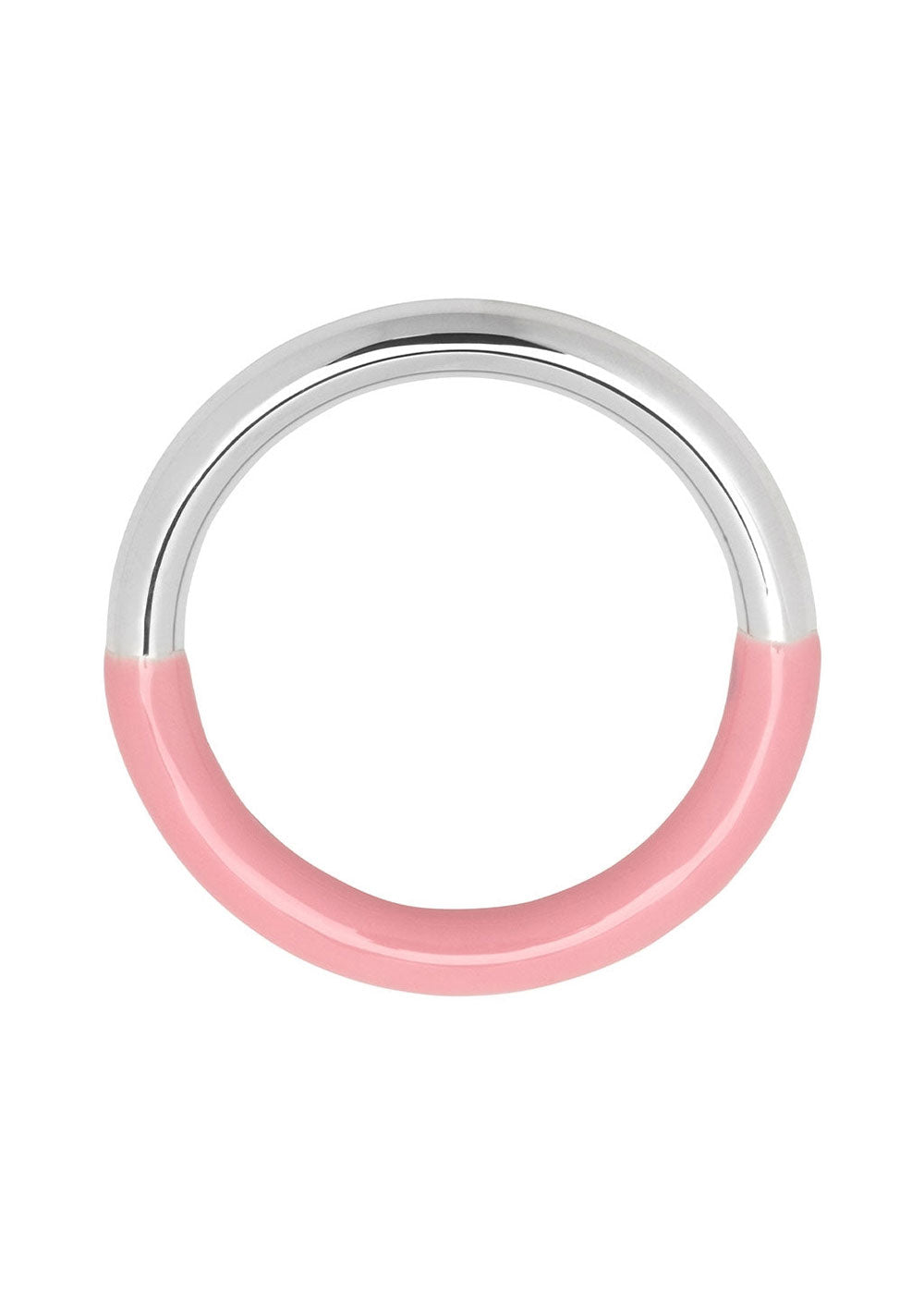 Double Color Ring - Silver / Pink - Domino Style