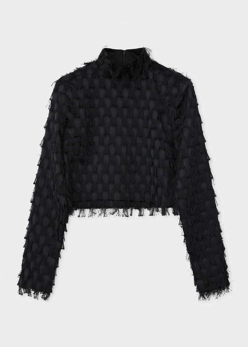 Lynette Abstract Fringes Top - Domino Style