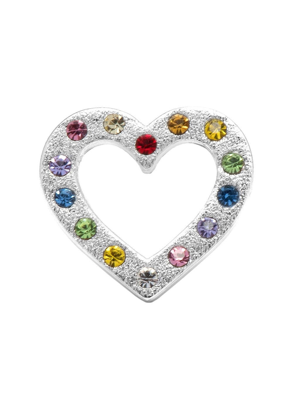 OMG Heart Silver Earring - Rainbow - Domino Style