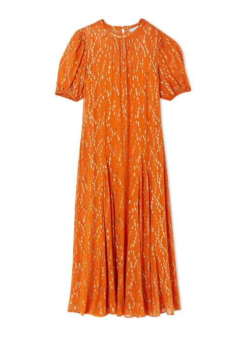 Orange Jacquard Bibi Dress