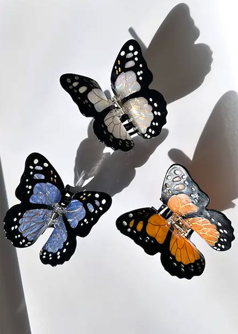 Monarch Butterfly Claw Hair Clip - Pale Blue