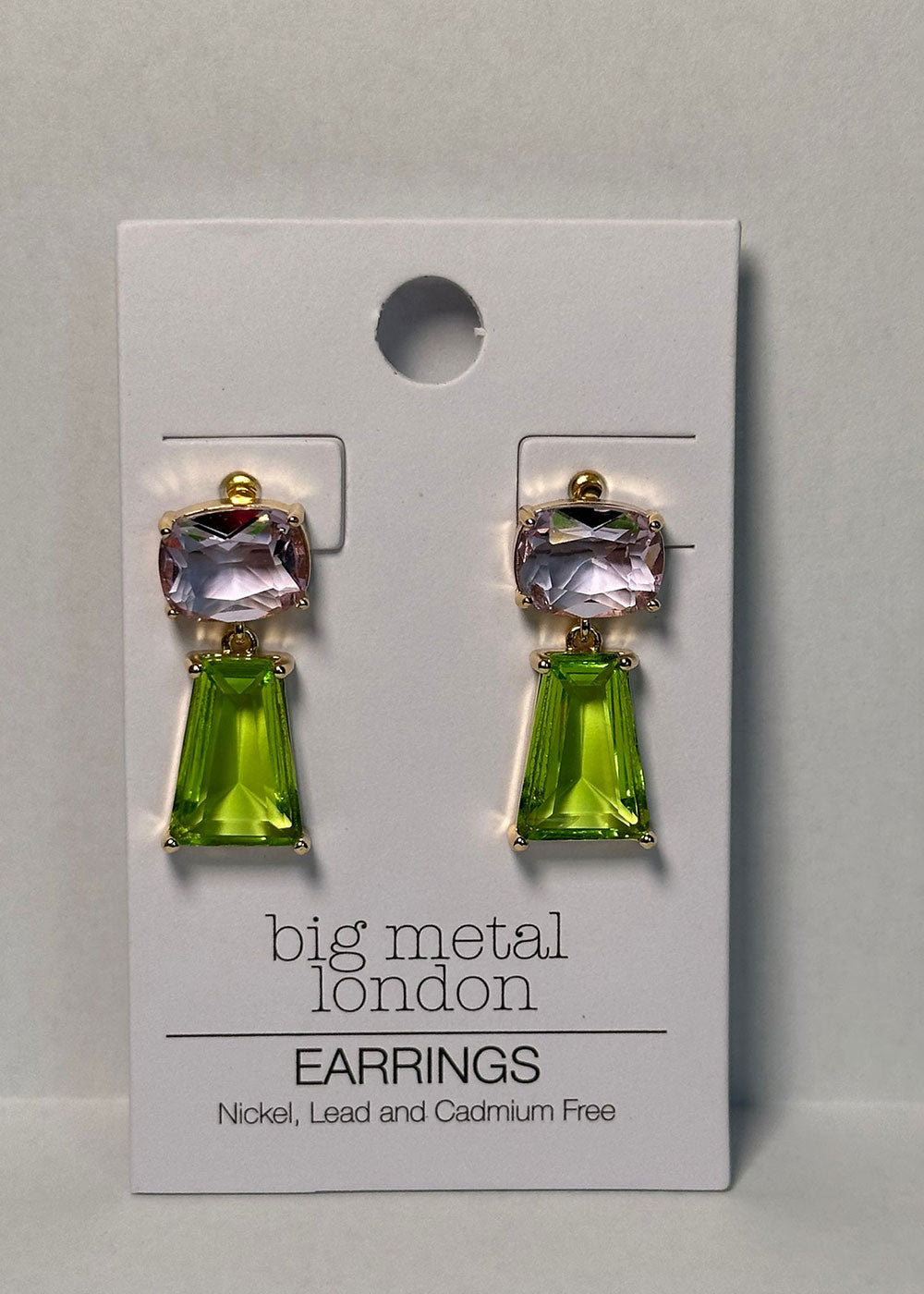 Valentina Demi Fine Glass Drop Tiny Earrings - Domino Style