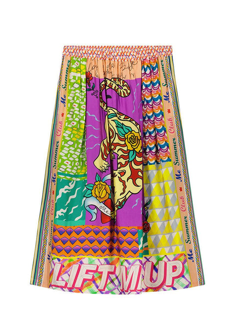 Vanessa Artisan Printed Midi Skirt - Domino Style