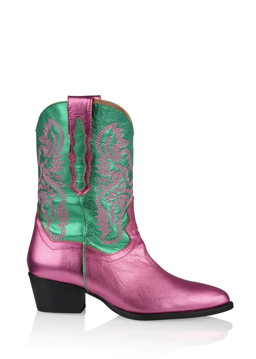 Pink and green cowboy boots 2025