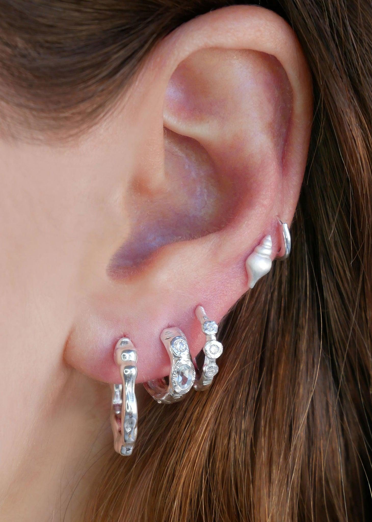 Lily Hoop Earrings - Silver - Domino Style