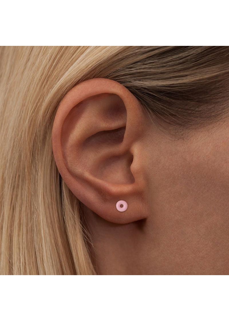 Donut Enamel Stud - Light Pink 1PCS - Domino Style