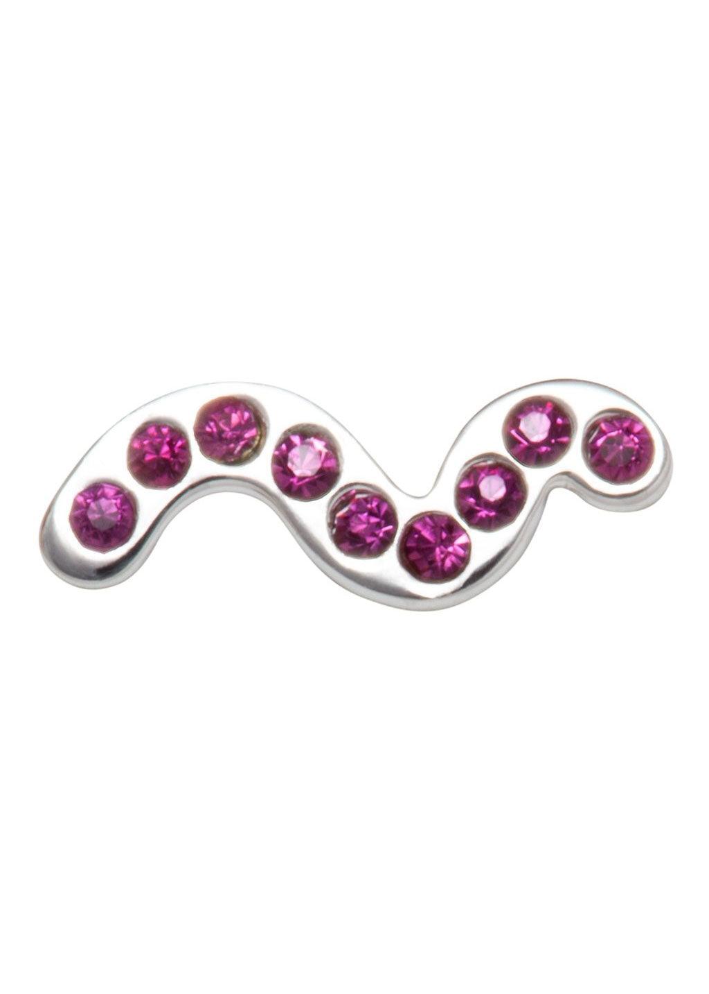 Snaky Silver Earring - Pink - Domino Style