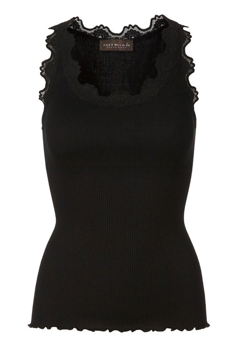 silk top with lace blk - Domino Style