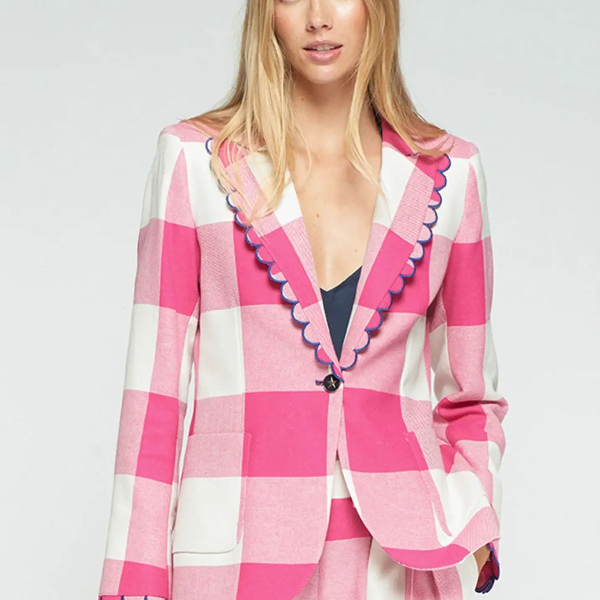Pink Gingham Check Jacket – Domino Style