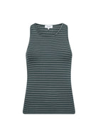 Ika 26 Top - Deep Teal Stripe - Domino Style