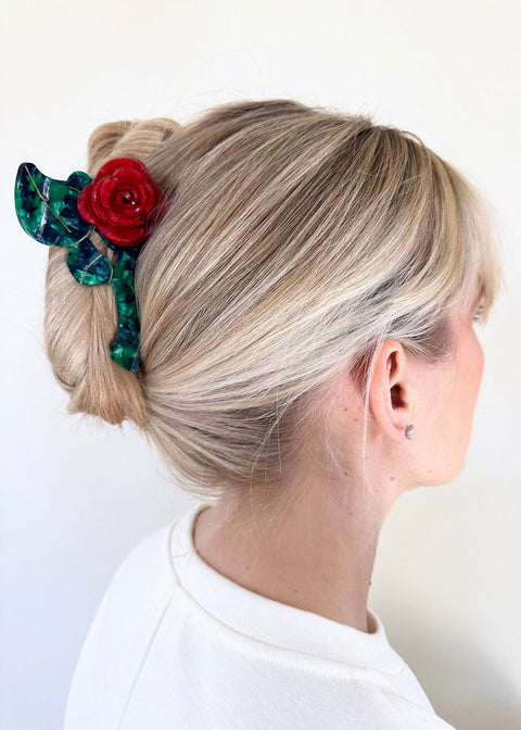 Origami Rose Claw Hair Clip