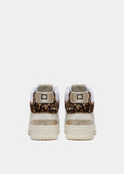 Torneo High Calf Trainers - White Leopard - Domino Style