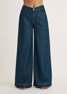 Flood Super Wide Leg Jeans - Domino Style