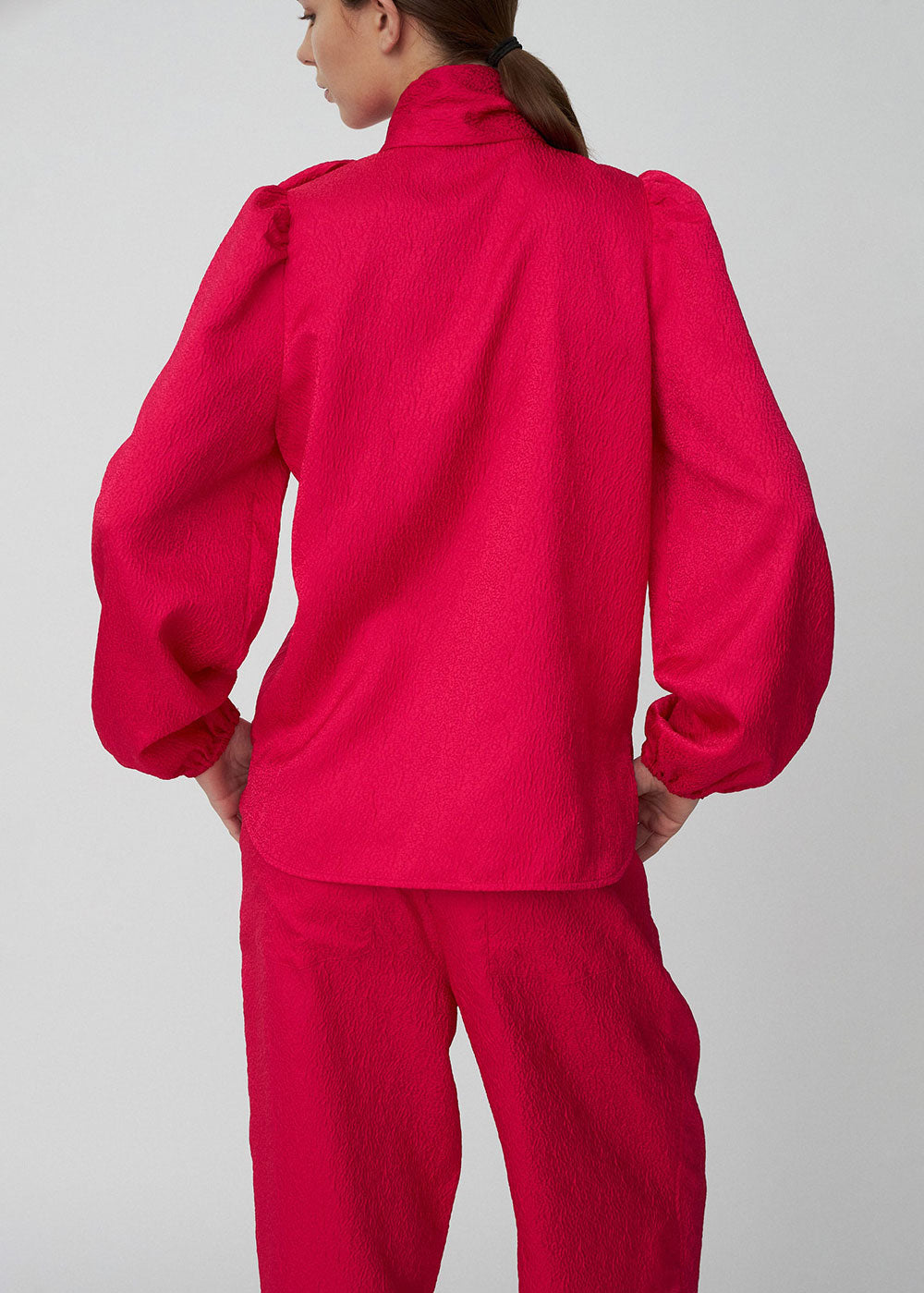 Bow Tie Shirt - Wild Cherry - Domino Style