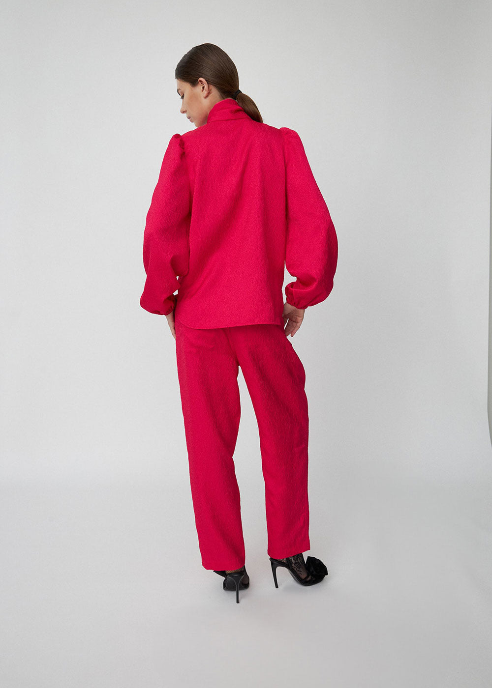 Bow Tie Shirt - Wild Cherry - Domino Style