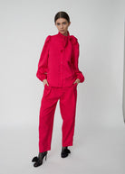 Bow Tie Shirt - Wild Cherry - Domino Style
