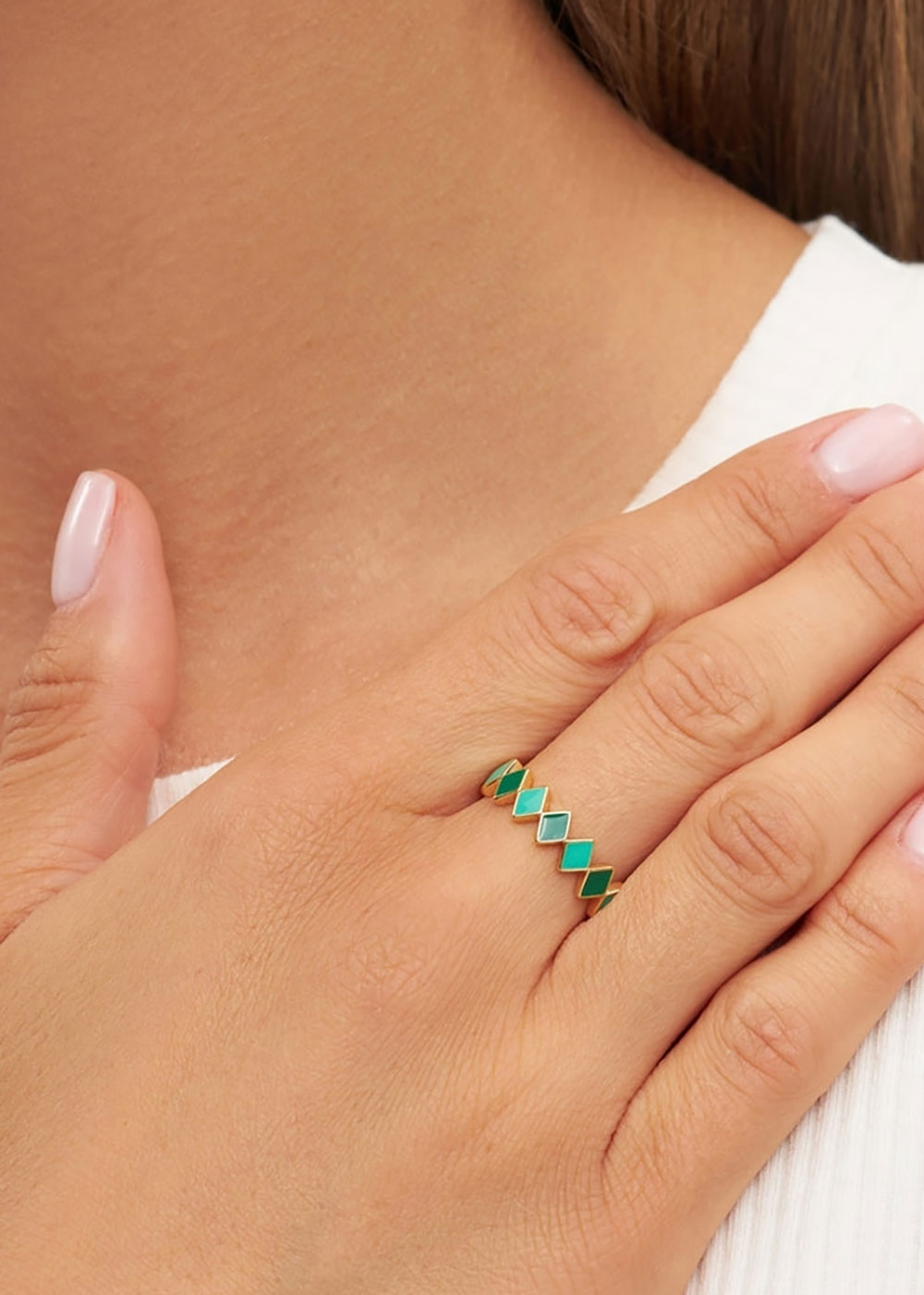 Confetti Ring gold plated - Domino Style