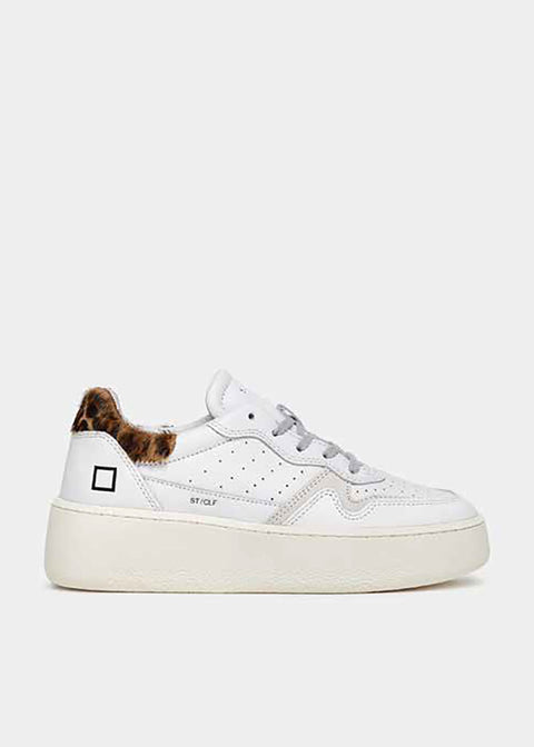 Step Calf Sneakers - White Leopard