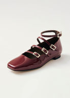 Luke Onix Ballet Flats - Burgundy - Domino Style