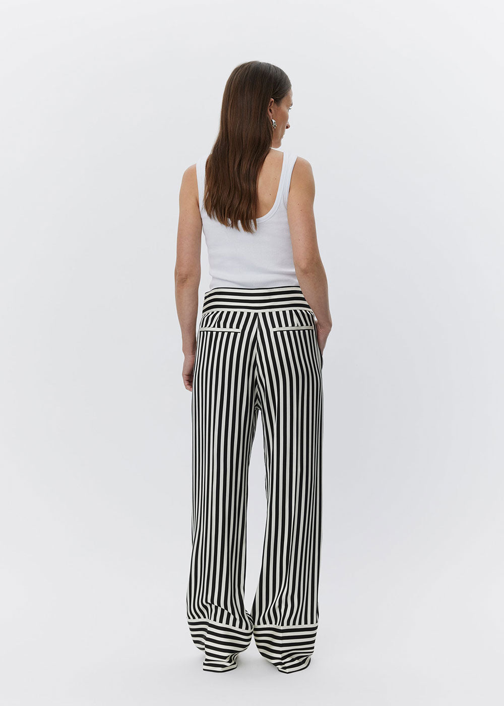 Gabin Striped Viscose Trousers - Domino Style