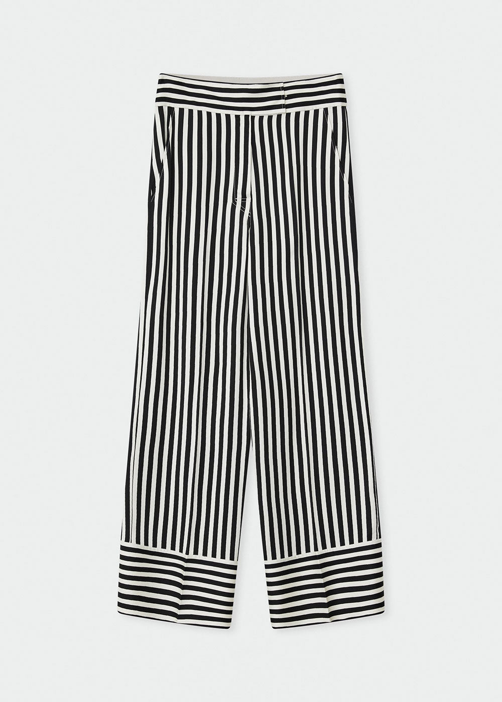 Gabin Striped Viscose Trousers - Domino Style