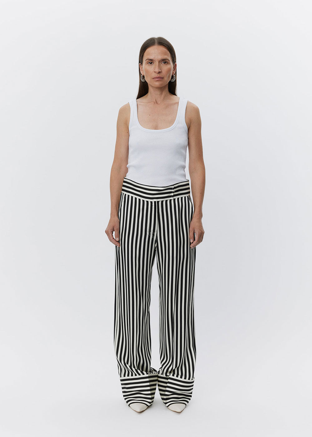 Gabin Striped Viscose Trousers - Domino Style