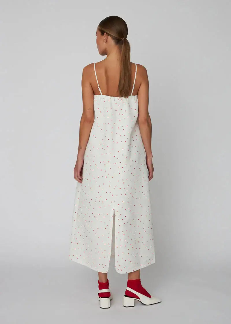 Heart Printed Bow Dress - Hearts – Domino Style