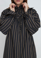 High Neck Shirt Dress - Domino Style