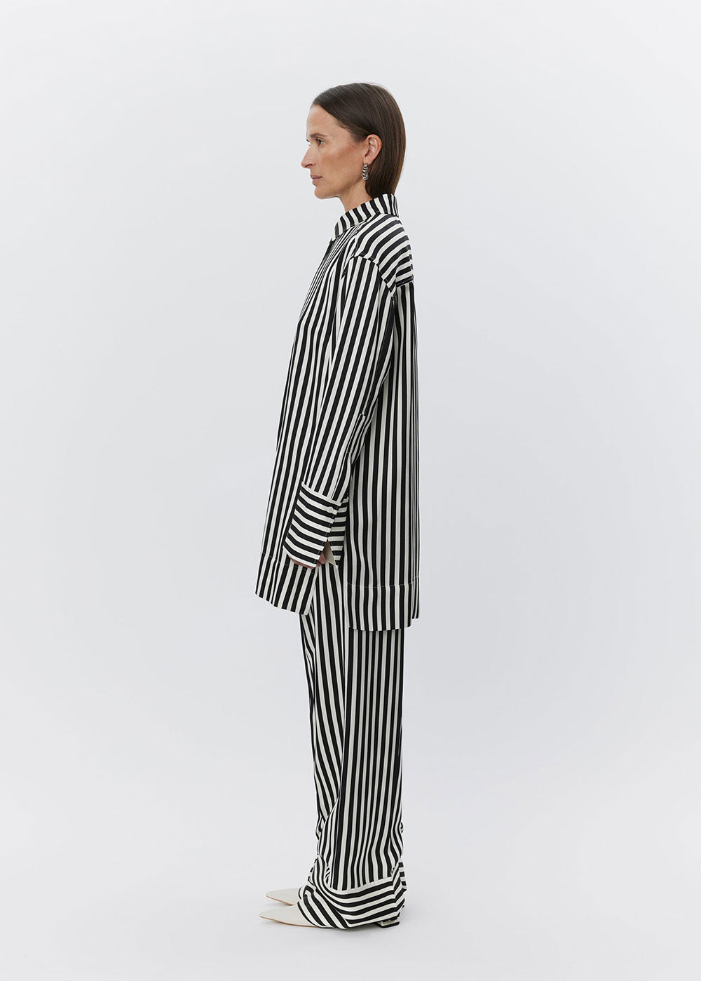 Lea Striped Viscose Shirt - Domino Style