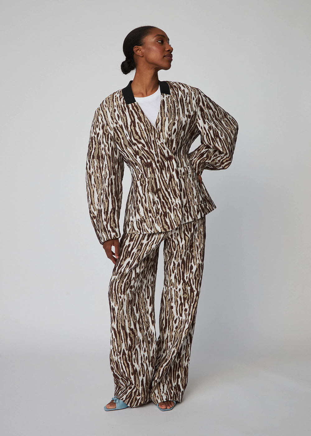 Leopard Jacquard Blazer - Domino Style