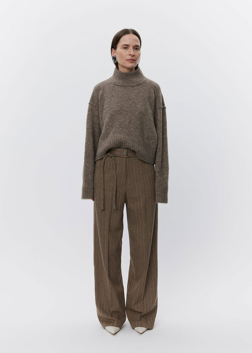 Matt Graphic Wool Stripe Trousers - Domino Style