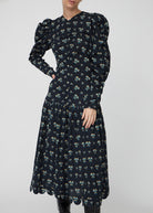 Bow Printed Midi Dress - Domino Style