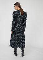 Bow Printed Midi Dress - Domino Style