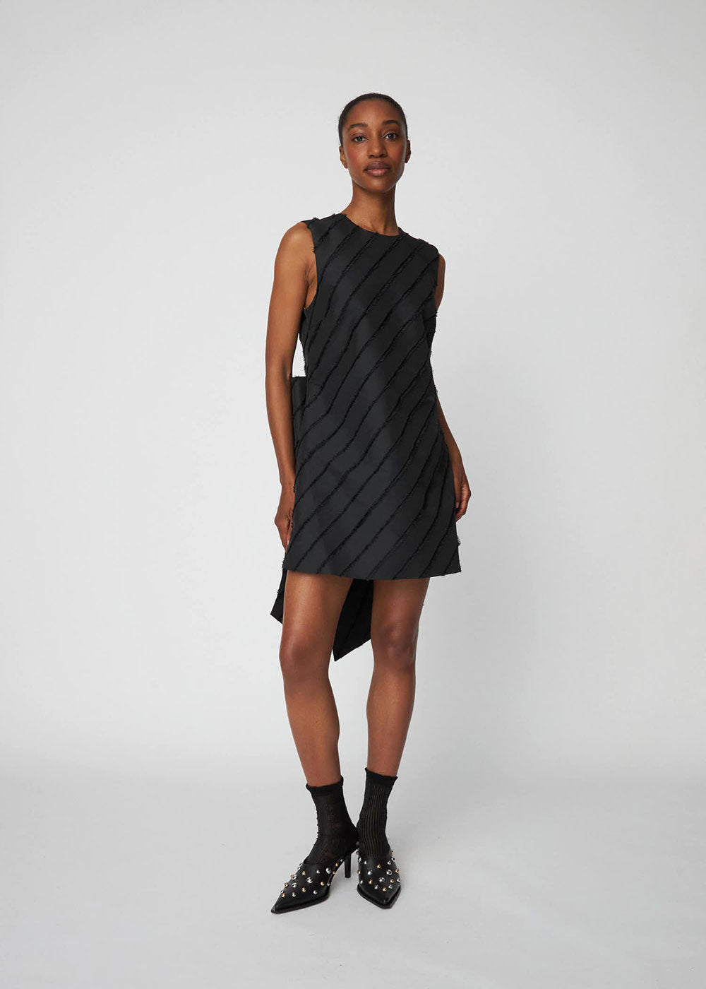 Mini Dress with Bow Detail - Domino Style