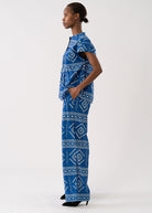 MollyLL Top - Blue - Domino Style