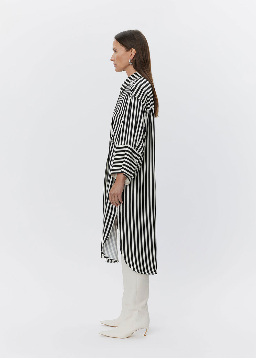 Noe Striped Viscose Shirtdress - Domino Style