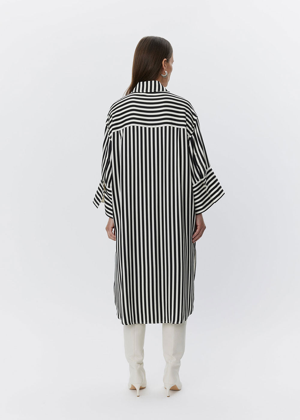 Noe Striped Viscose Shirtdress - Domino Style