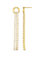 Open Circle Pave Drop Earrings - Domino Style