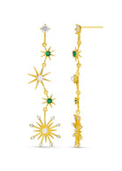 Statement Mixed Starburst Drop Earrings - Domino Style