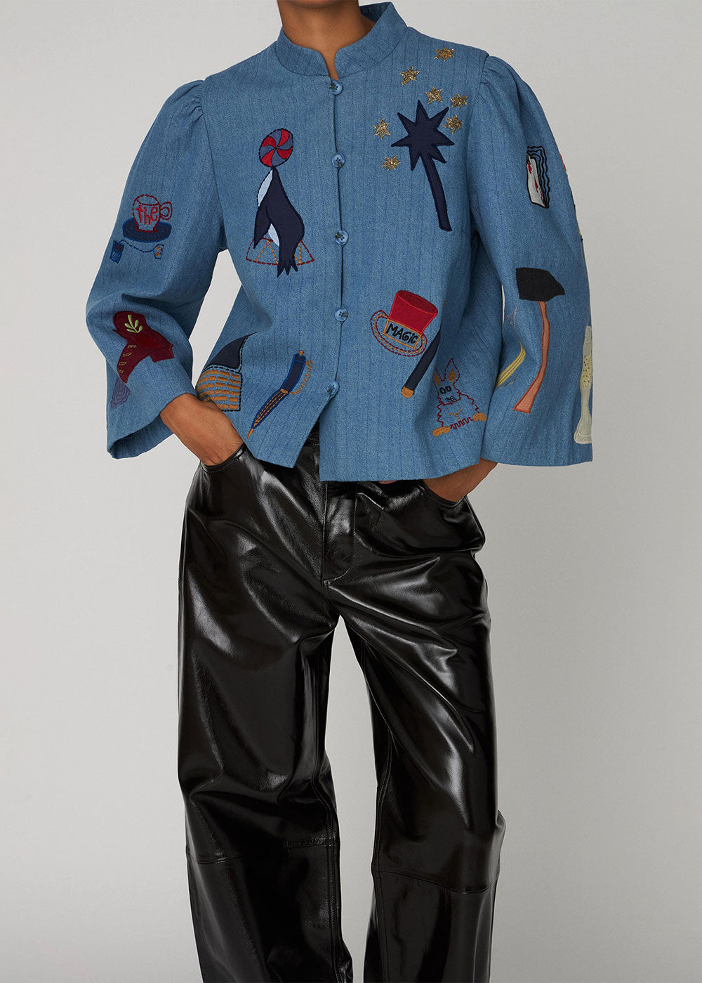 Quilted Handcrafted Circus Jacket - Domino Style