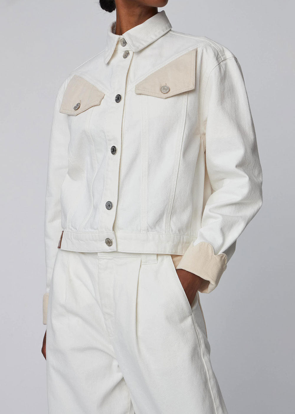 Two-Toned Cotton Jacket - Domino Style