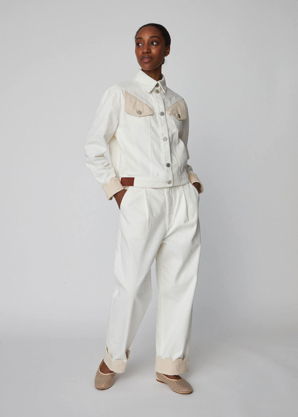 Two-Toned Cotton Jacket - Domino Style