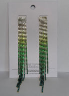 Veronika Ombre Long Fringe Statement Earrings - Domino Style