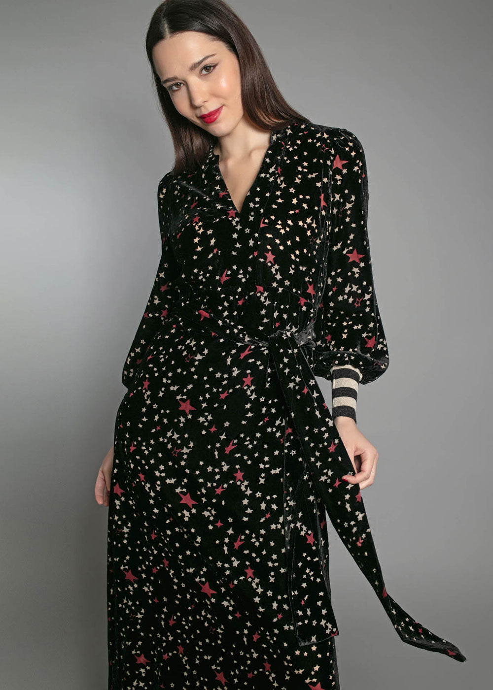Aleanna Devore Maxi Dress - Domino Style