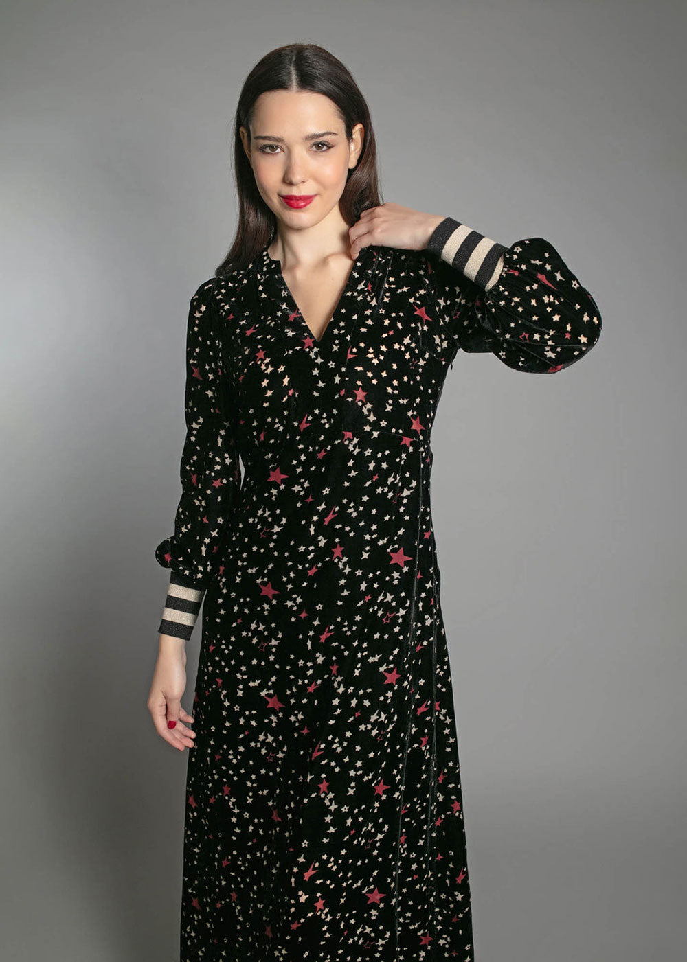 Aleanna Devore Maxi Dress - Domino Style