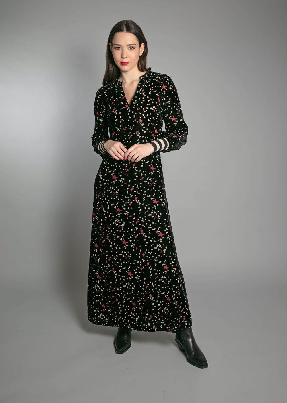 Aleanna Devore Maxi Dress - Domino Style