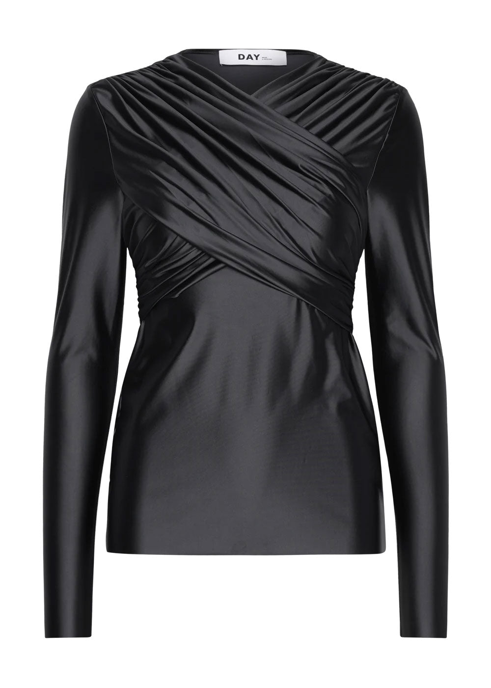 Kira Glossy Stretch Top - Domino Style
