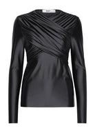 Kira Glossy Stretch Top - Domino Style