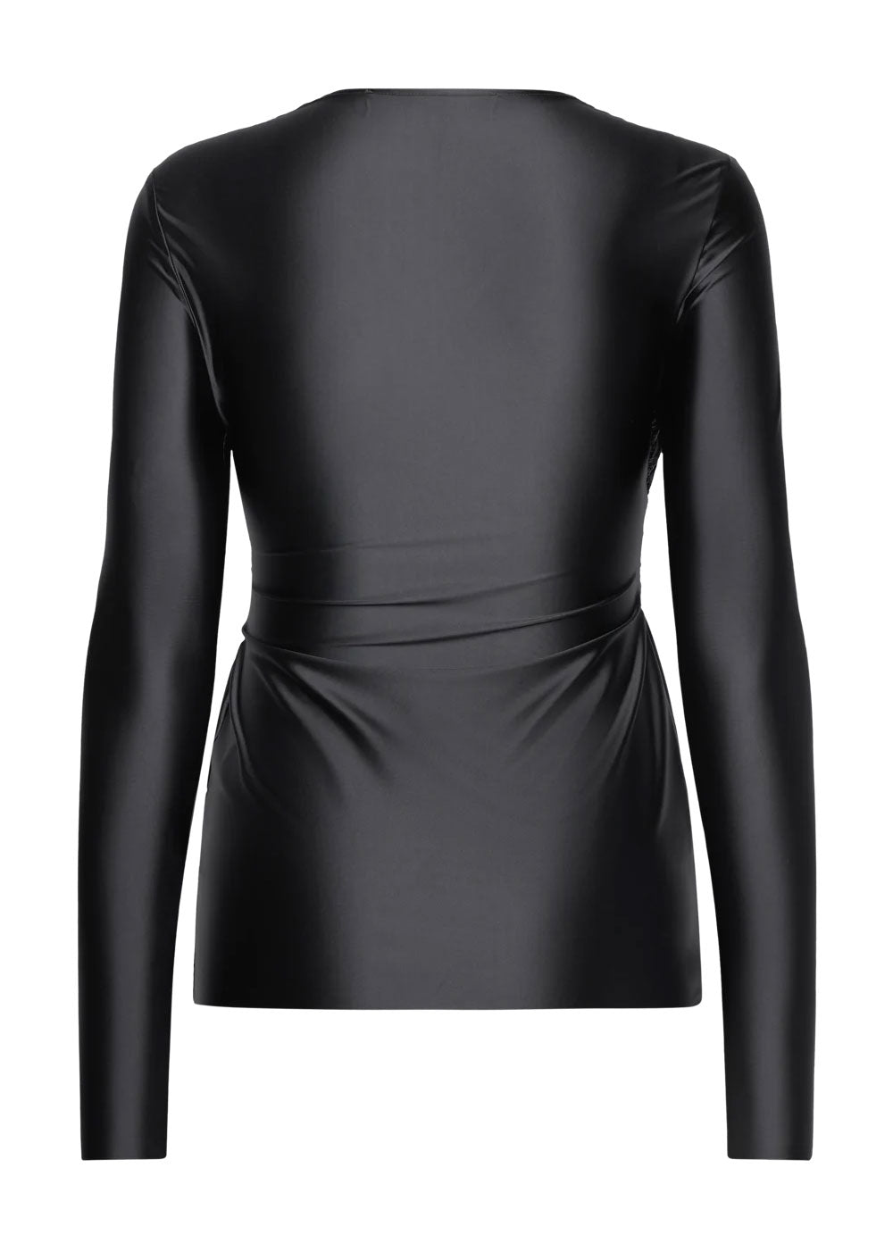 Kira Glossy Stretch Top - Domino Style