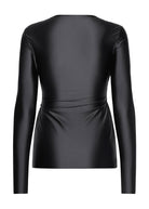 Kira Glossy Stretch Top - Domino Style